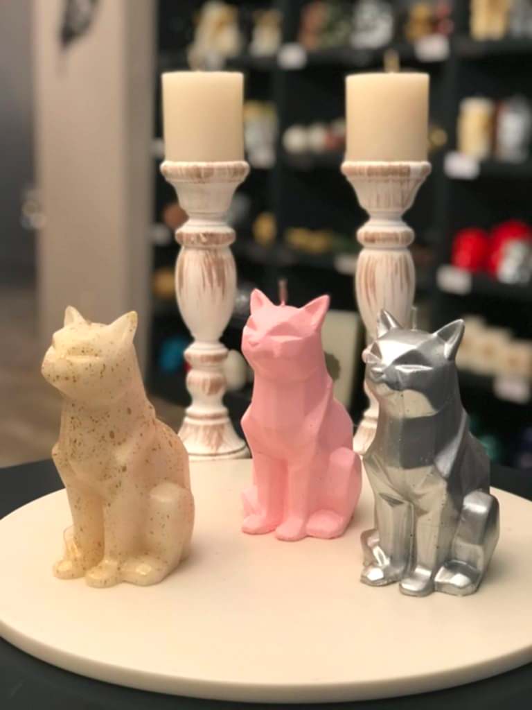 Geometrik Kedi Mum